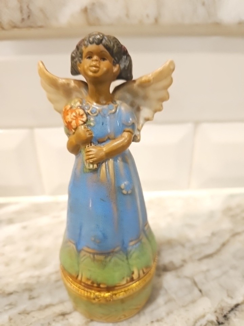 Large 6" ANGEL  GUARDIAN TRINKET BOX